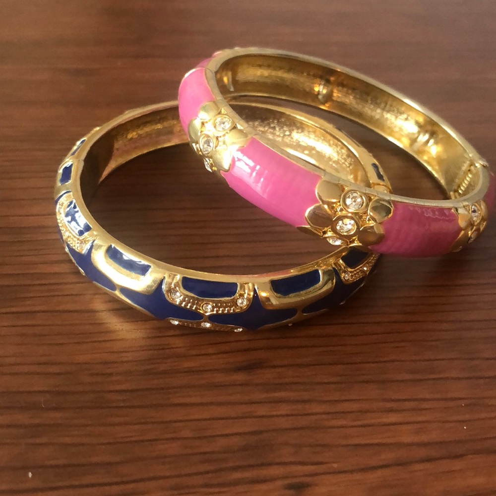 Blue and Pink Bangle Bracelets